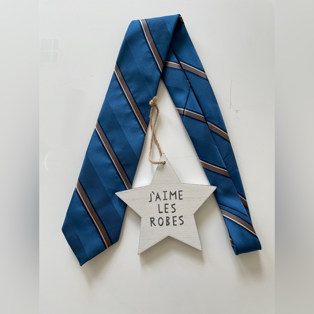 CLAYBROOKE Vintage Blue Striped Men's Tie